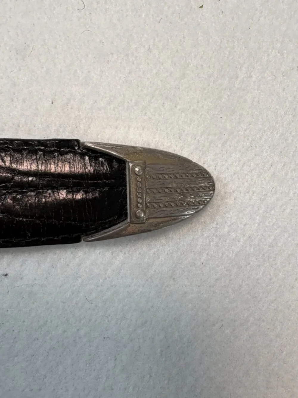 Vintage Brighton Croc Leather Western Boho Belt Silver Buckle Gothic Grunge 40
